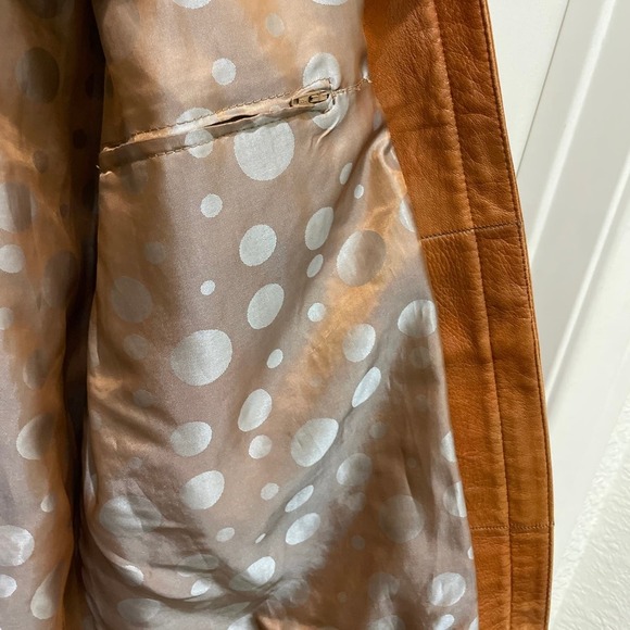 Vintage Friitala Cognac Brown Leather Bomber Jacket 10 - Picture 4 of 9